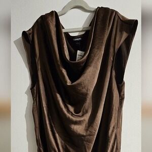 Express Cowl Neck Olive Large Bodysuit